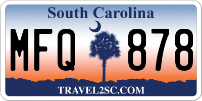 SC license plate MFQ878