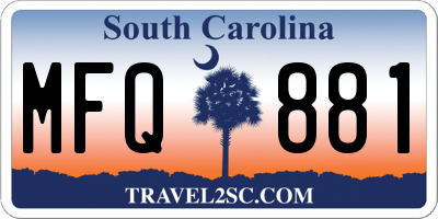 SC license plate MFQ881