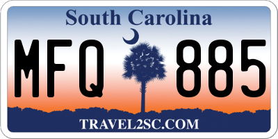 SC license plate MFQ885