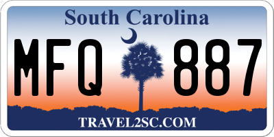 SC license plate MFQ887