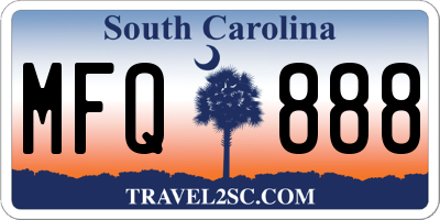 SC license plate MFQ888