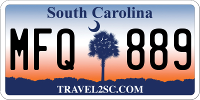 SC license plate MFQ889