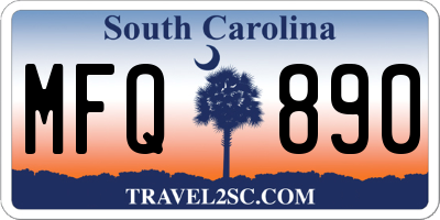SC license plate MFQ890