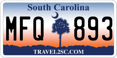 SC license plate MFQ893
