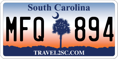 SC license plate MFQ894