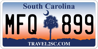 SC license plate MFQ899