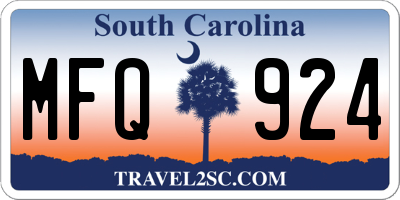 SC license plate MFQ924