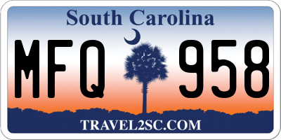 SC license plate MFQ958