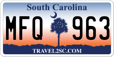 SC license plate MFQ963