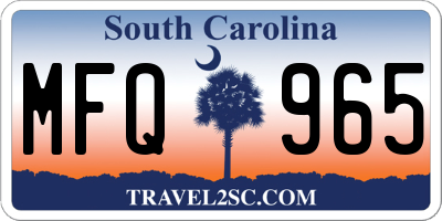 SC license plate MFQ965