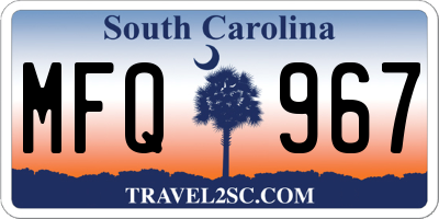 SC license plate MFQ967