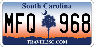 SC license plate MFQ968