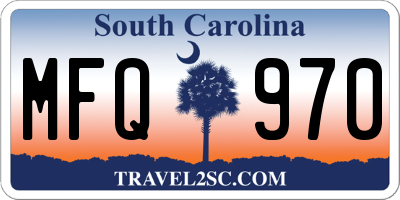 SC license plate MFQ970