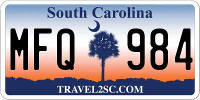 SC license plate MFQ984