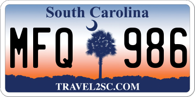 SC license plate MFQ986