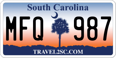 SC license plate MFQ987