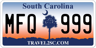 SC license plate MFQ999