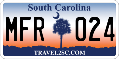 SC license plate MFR024