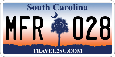 SC license plate MFR028
