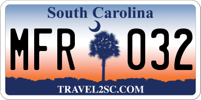 SC license plate MFR032