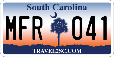 SC license plate MFR041