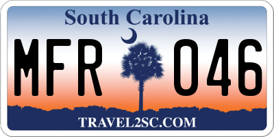 SC license plate MFR046