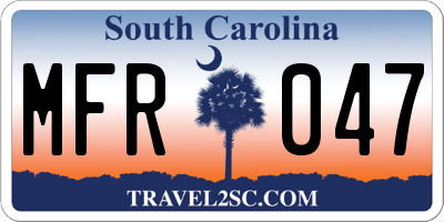 SC license plate MFR047