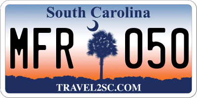 SC license plate MFR050