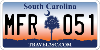 SC license plate MFR051