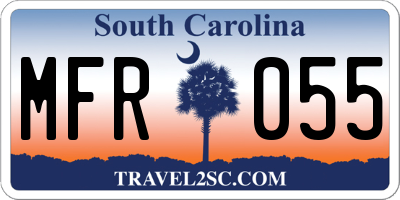 SC license plate MFR055