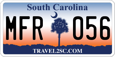 SC license plate MFR056
