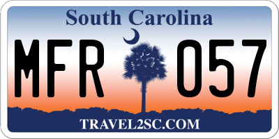 SC license plate MFR057