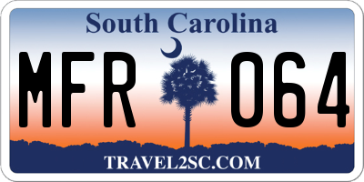 SC license plate MFR064