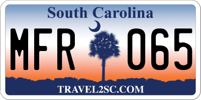 SC license plate MFR065