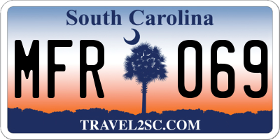 SC license plate MFR069
