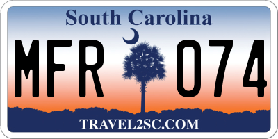 SC license plate MFR074