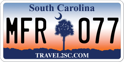 SC license plate MFR077