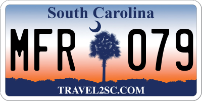 SC license plate MFR079