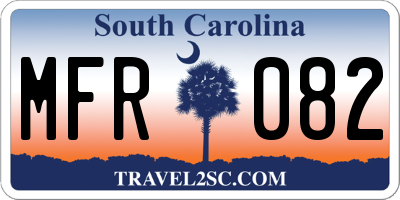 SC license plate MFR082