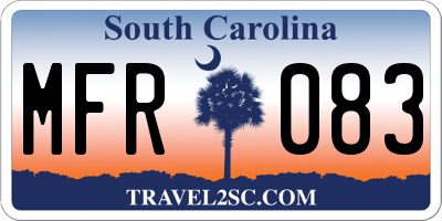 SC license plate MFR083