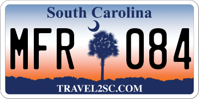 SC license plate MFR084