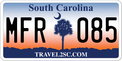 SC license plate MFR085