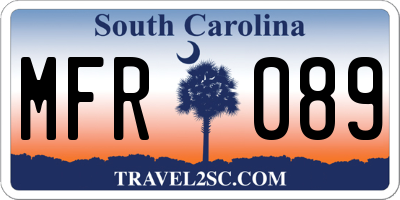 SC license plate MFR089