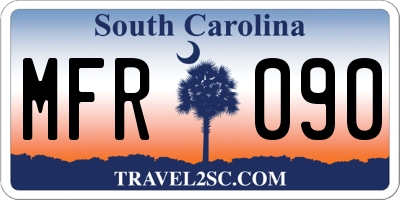 SC license plate MFR090