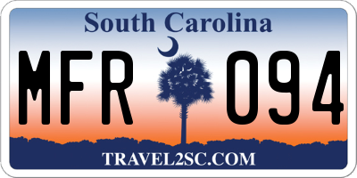 SC license plate MFR094