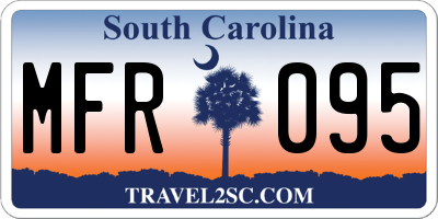 SC license plate MFR095