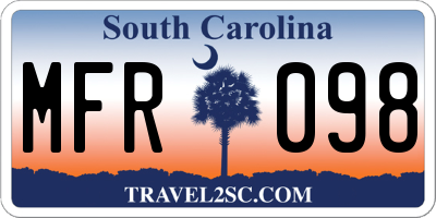 SC license plate MFR098