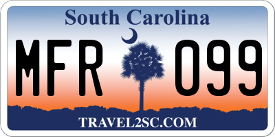 SC license plate MFR099