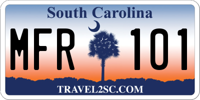 SC license plate MFR101
