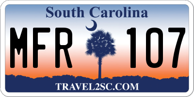 SC license plate MFR107